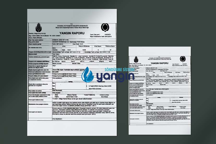 İtfaiye Yangın Raporu - Yangın Söndürme Sistemleri