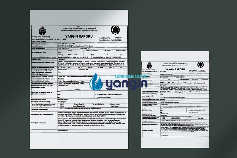 İtfaiye Yangın Raporu - Yangın Söndürme Sistemleri